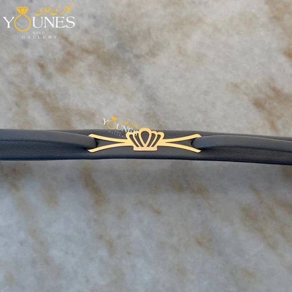 دستبند طلا زنانه چرم تاج